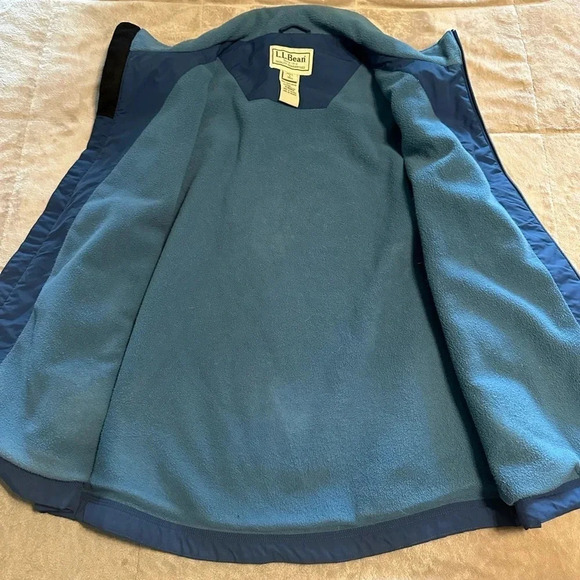 LL Bean Fleece Lined Vest Men’s Size Large Tall Blue Warm Full Zip - Picture 6 of 6